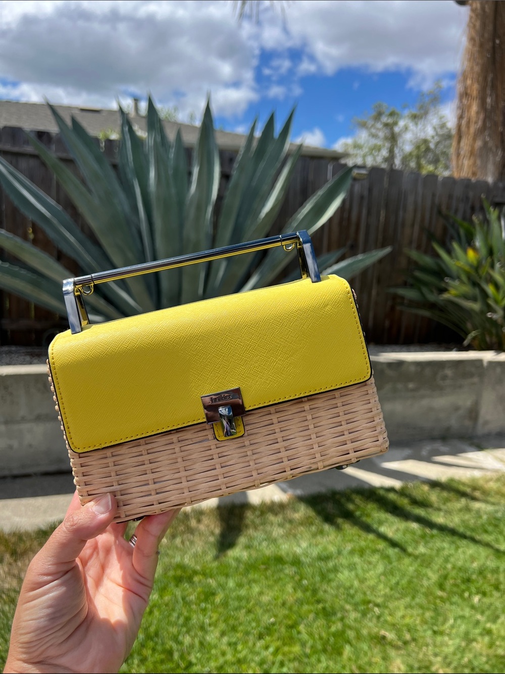 BOTKIER wicker and leather crossbody